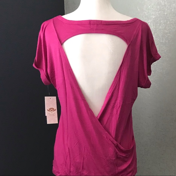 Pink Lotus cross-back tee - Picture 3 of 4